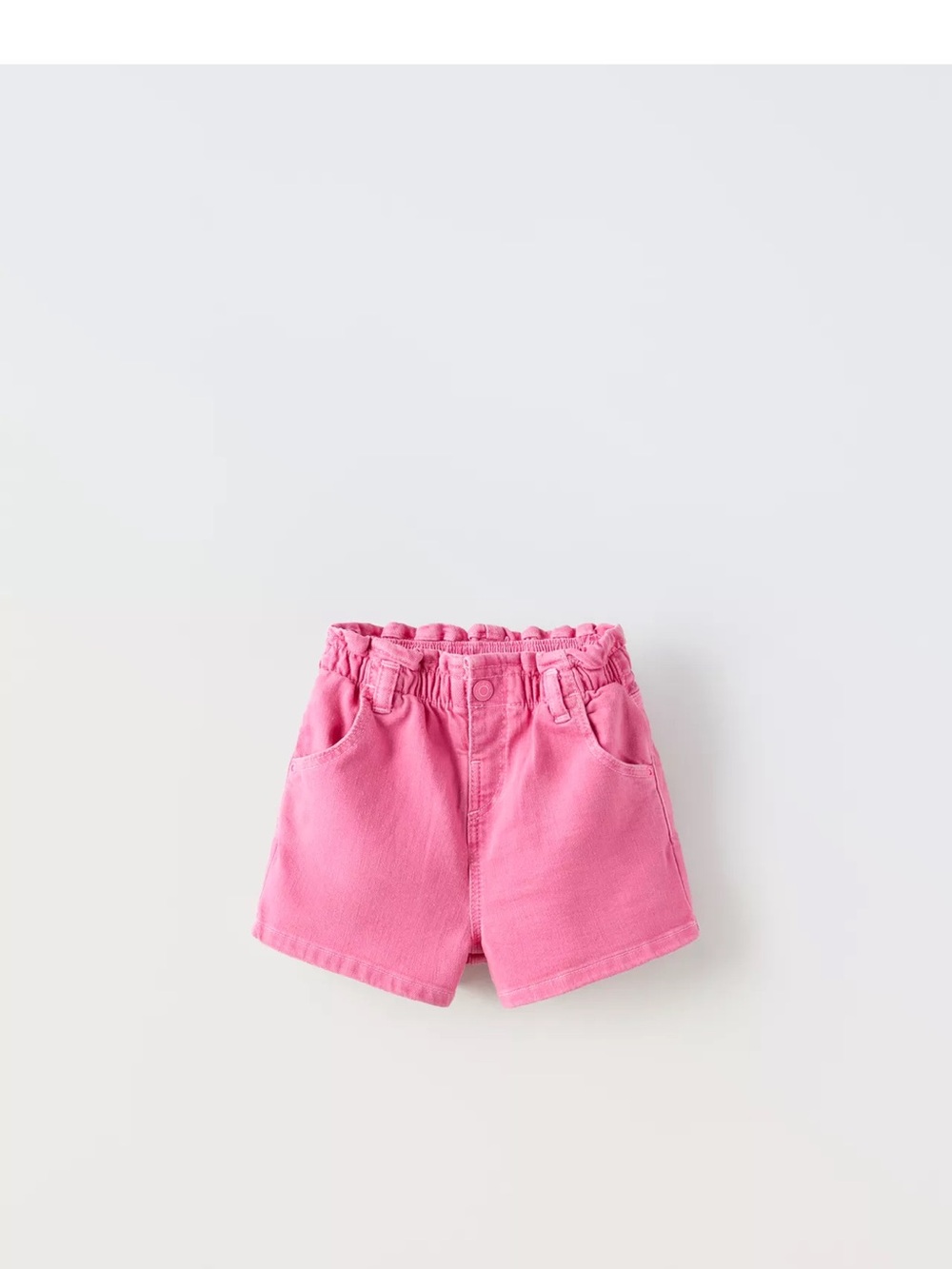 Zara Bright Pink Twill Paper-bag Kids Shorts